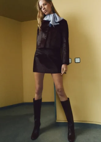 Lederjacke mit Felltaschen