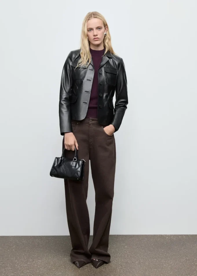 Lederjacke mit Pattentaschen Lederjacke mit Pattentaschen