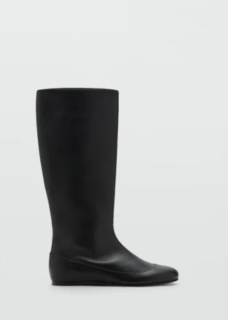 Lederstiefel mit kombiniertem Design
