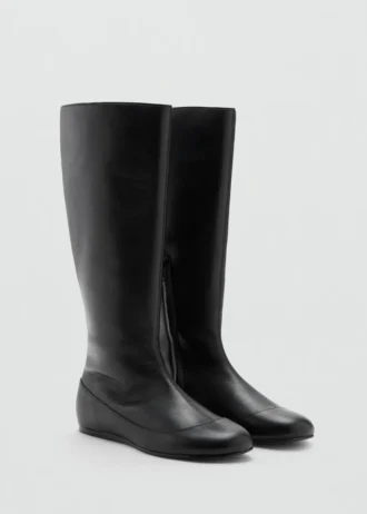 Lederstiefel mit kombiniertem Design