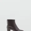 Lederstiefeletten mit Blockabsatz
