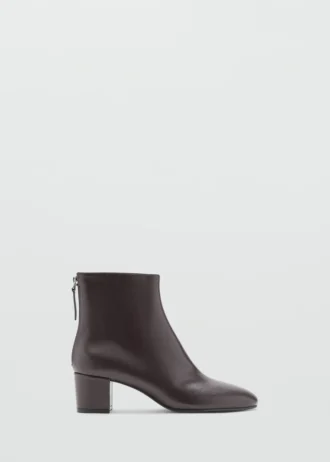 Lederstiefeletten mit Blockabsatz