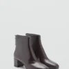 Lederstiefeletten mit Blockabsatz