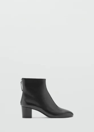 Lederstiefeletten mit Blockabsatz