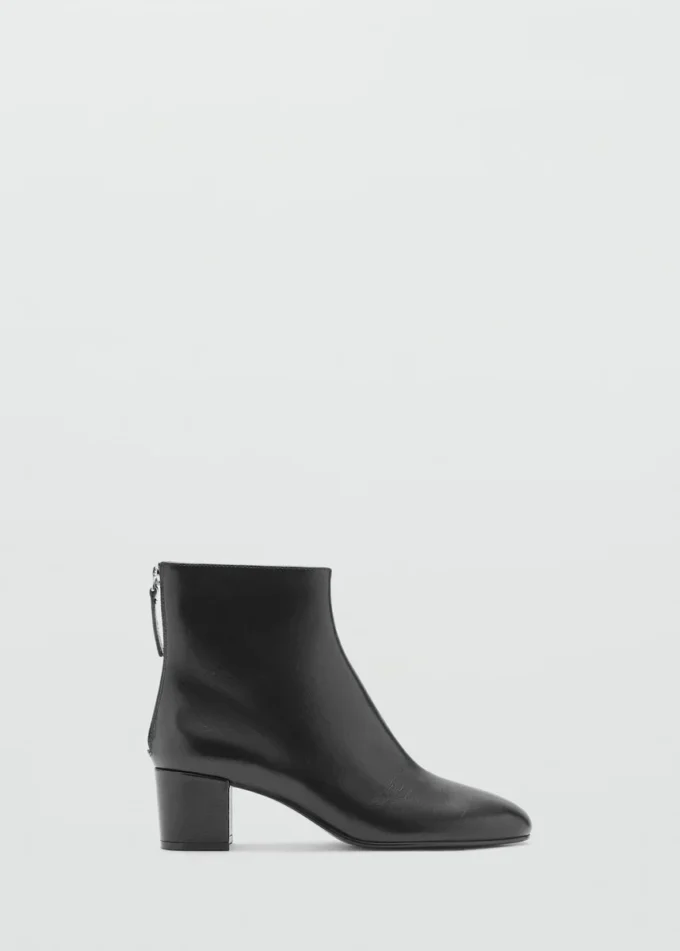 Lederstiefeletten mit Blockabsatz Lederstiefeletten mit Blockabsatz