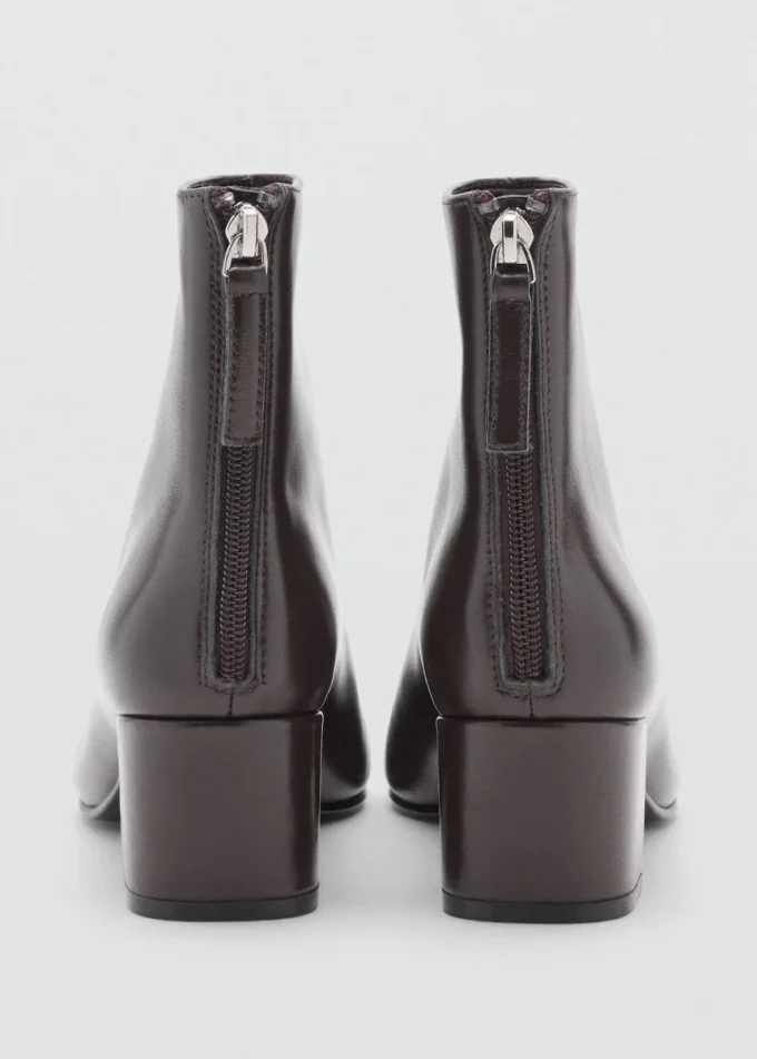 Lederstiefeletten mit Blockabsatz