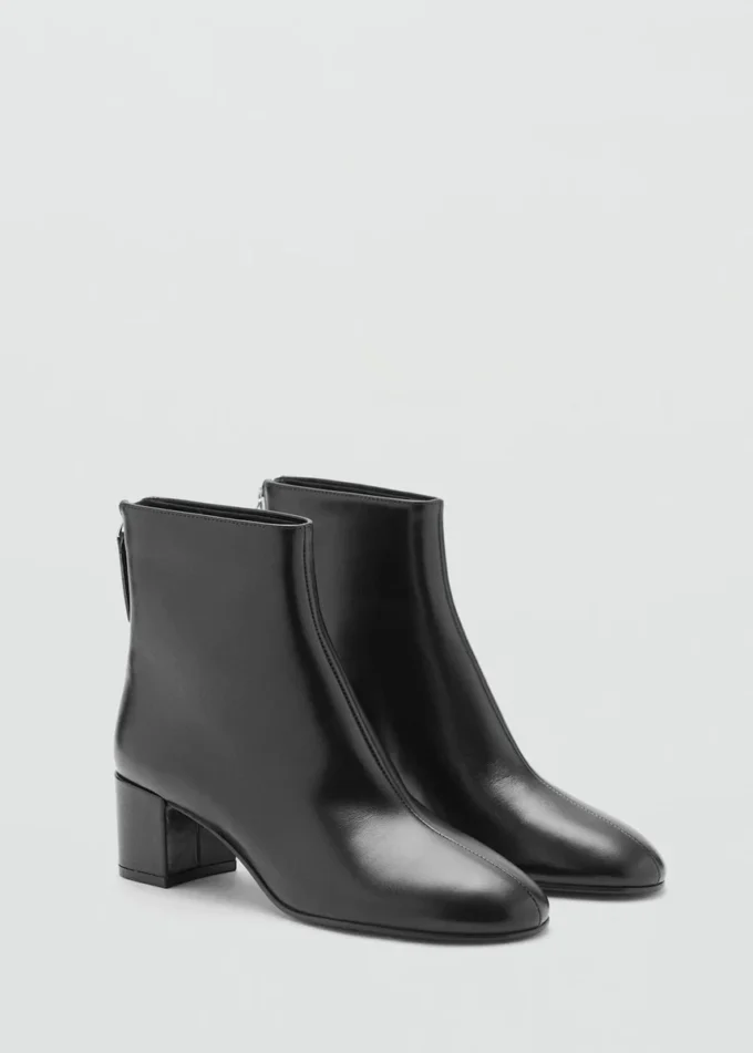 Lederstiefeletten mit Blockabsatz Lederstiefeletten mit Blockabsatz
