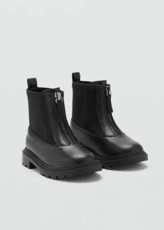 Lederstiefeletten mit Reißverschluss
