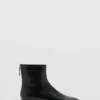 Lederstiefeletten mit Reißverschluss
