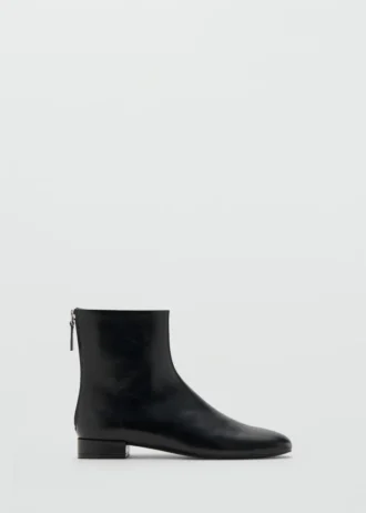 Lederstiefeletten mit Reißverschluss