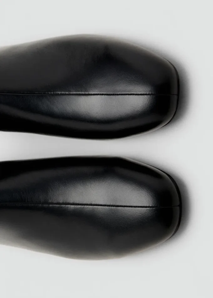 Lederstiefeletten mit Reißverschluss