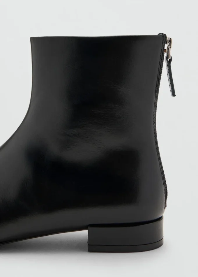 Lederstiefeletten mit Reißverschluss