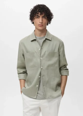 Leichtes Overshirt aus 100 % Leinen