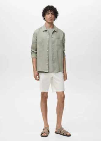 Leichtes Overshirt aus 100 % Leinen