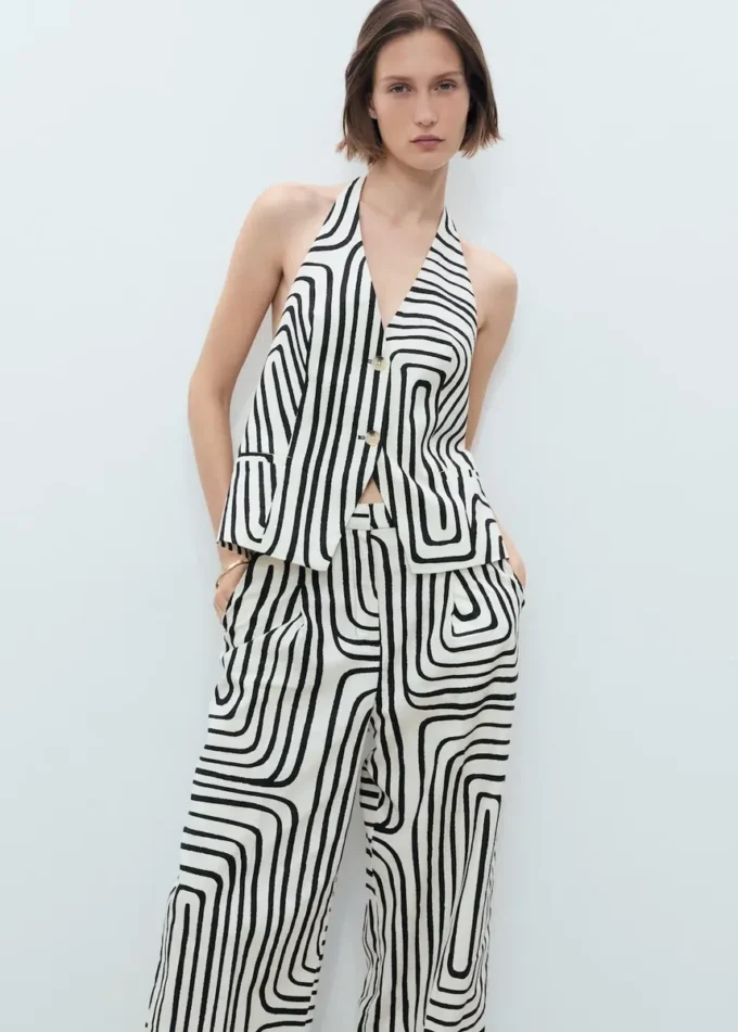 Leinenhose mit geometrischem Print Leinenhose mit geometrischem Print