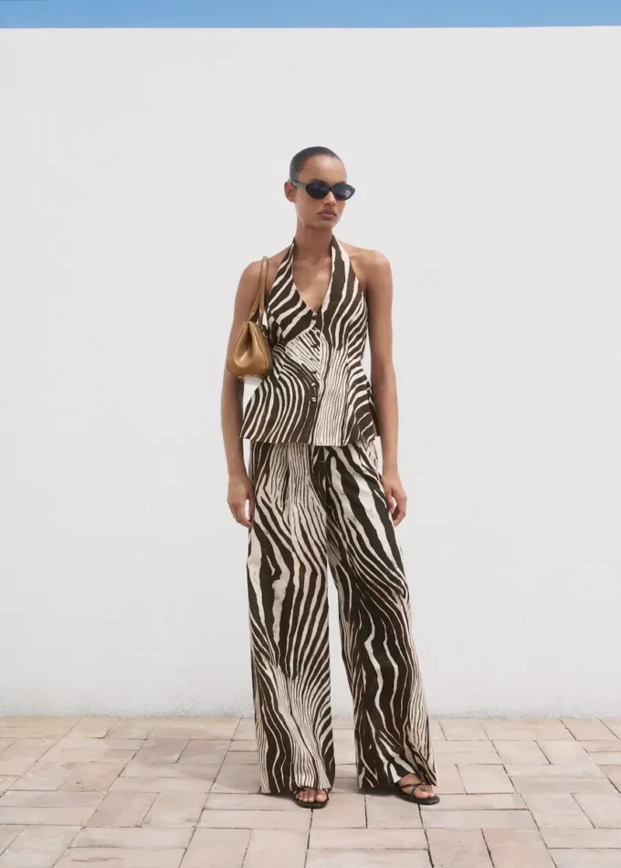 Leinenhose mit Zebradruck Leinenhose mit Zebradruck