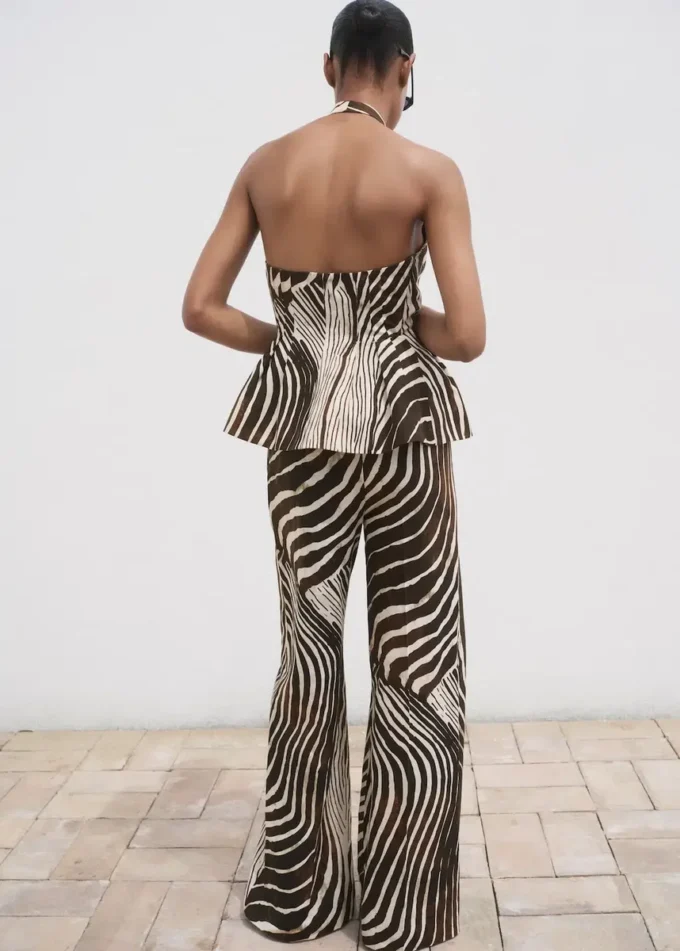 Leinenhose mit Zebradruck Leinenhose mit Zebradruck
