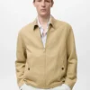 Leinenjacke mit Reißverschluss