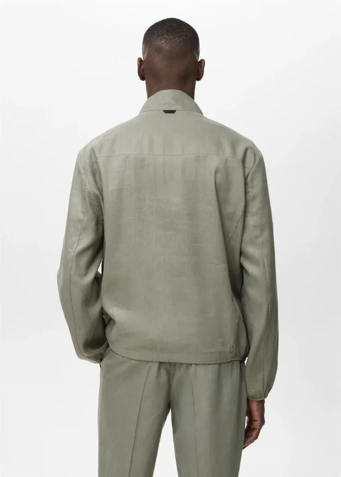 Leinenjacke mit Reißverschluss
