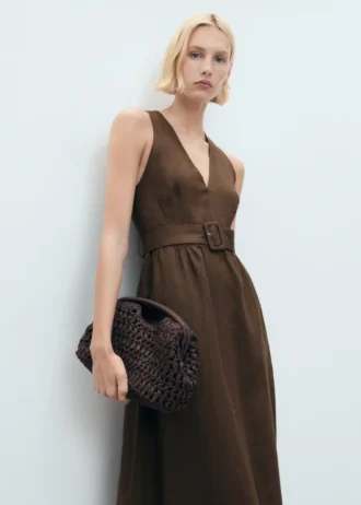 Leinenkleid mit Gürtel