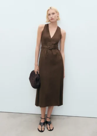 Leinenkleid mit Gürtel