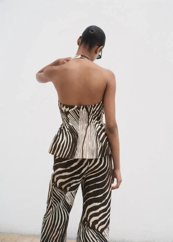 Leinenweste mit Zebradruck Leinenweste mit Zebradruck