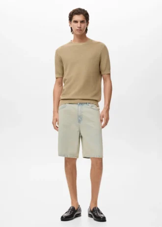 Locker sitzende Bermudashorts im Denim-Stil