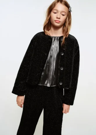 Lurex-Jacke mit Knöpfen