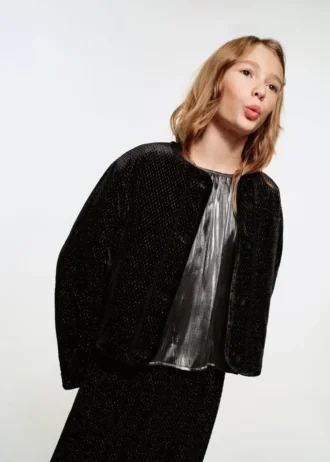Lurex-Jacke mit Knöpfen