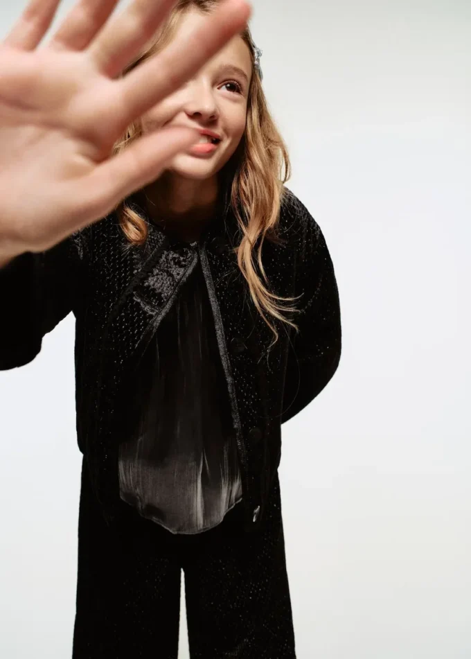 Lurex-Jacke mit Knöpfen Lurex-Jacke mit Knöpfen