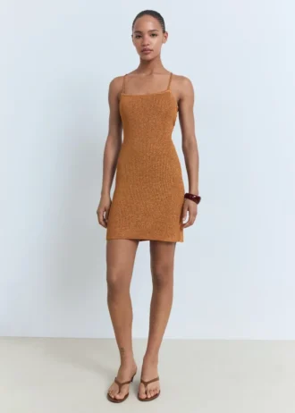 Lurex-Kleid mit gekreuztem Rücken