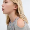Lurex-Oberteil mit Cut-out Lurex-Oberteil mit Cut-out