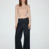 Lurex-Pullover mit Perkins-Kragen