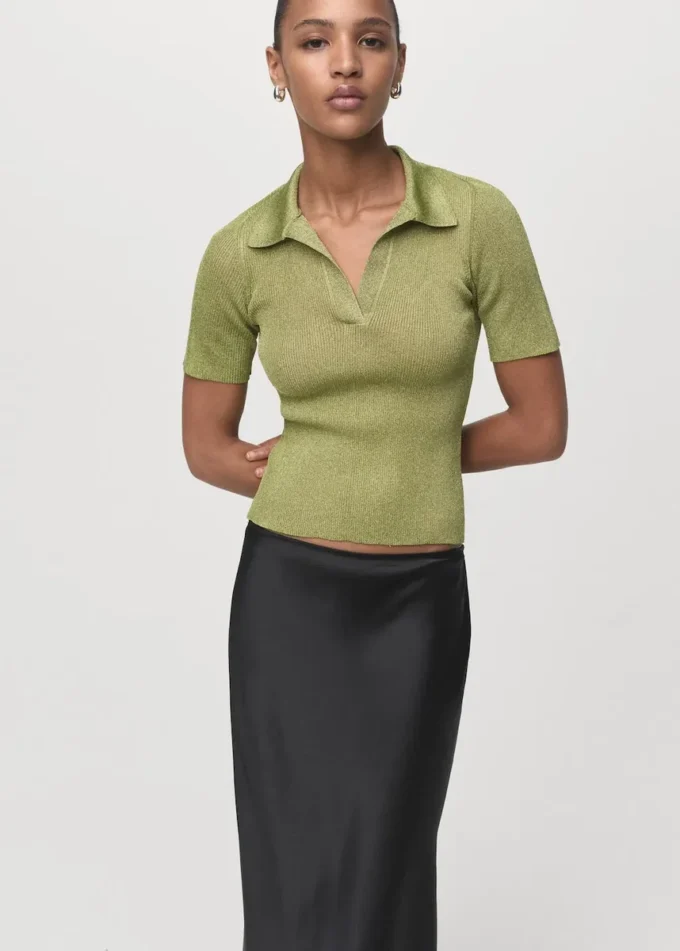 Lurex-Pullover mit Rollkragen