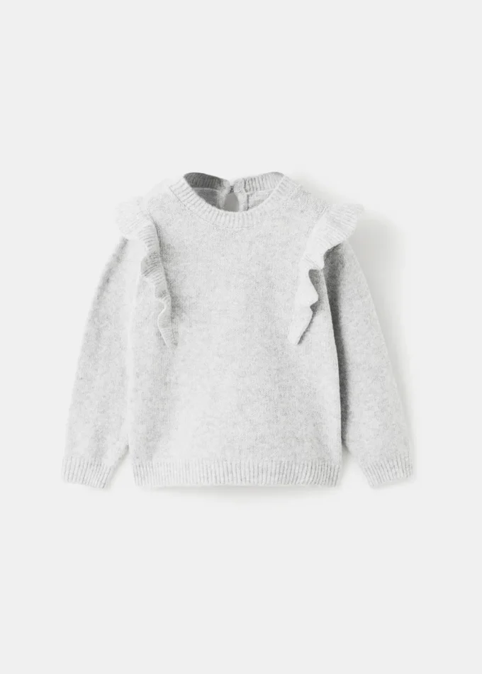 Lurex-Pullover mit Rüschen
