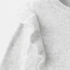 Lurex-Pullover mit Rüschen