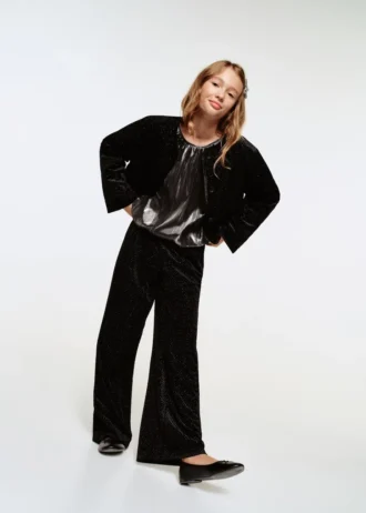 Lurex-Samt-Hose