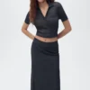 Lurex-Strickrock mit Falten Lurex-Strickrock mit Falten