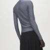 Lurex-T-Shirt mit Perkins-Ausschnitt