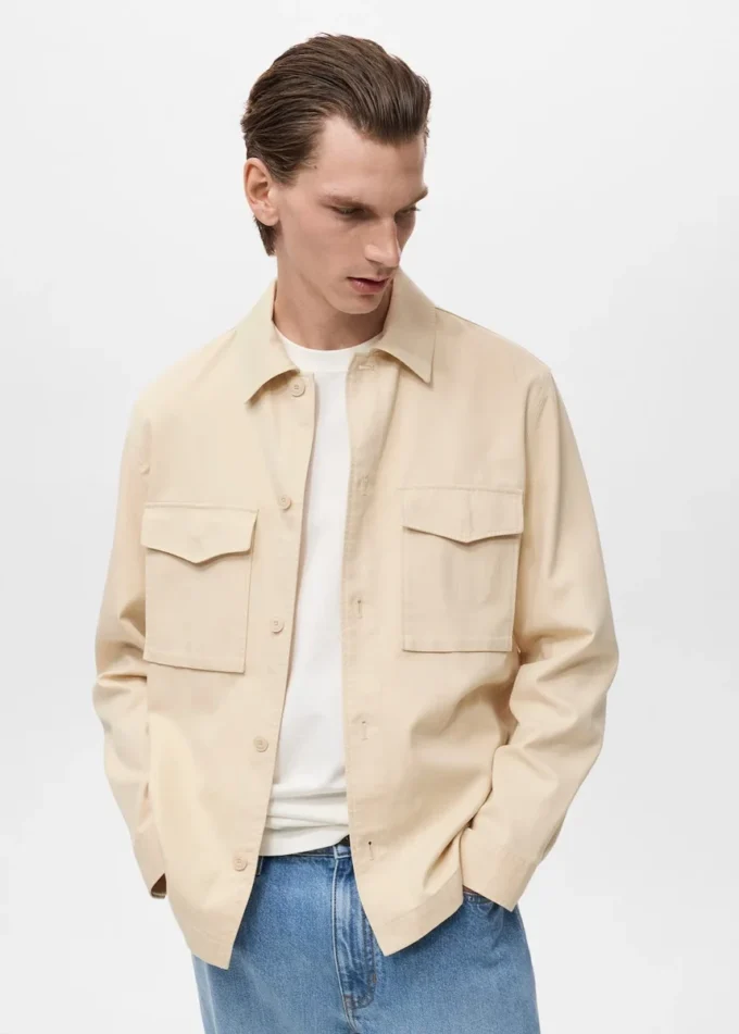 Lyocell-Baumwolljacke mit Taschen