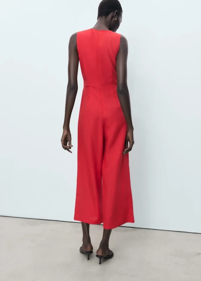 Lyocell-Jumpsuit mit Cut-outs und Knoten-Detail