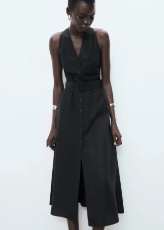 Lyocell-Kleid mit Gürtel