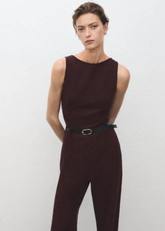 Marl-Jumpsuit mit Gürtel