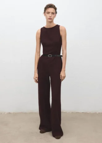 Marl-Jumpsuit mit Gürtel