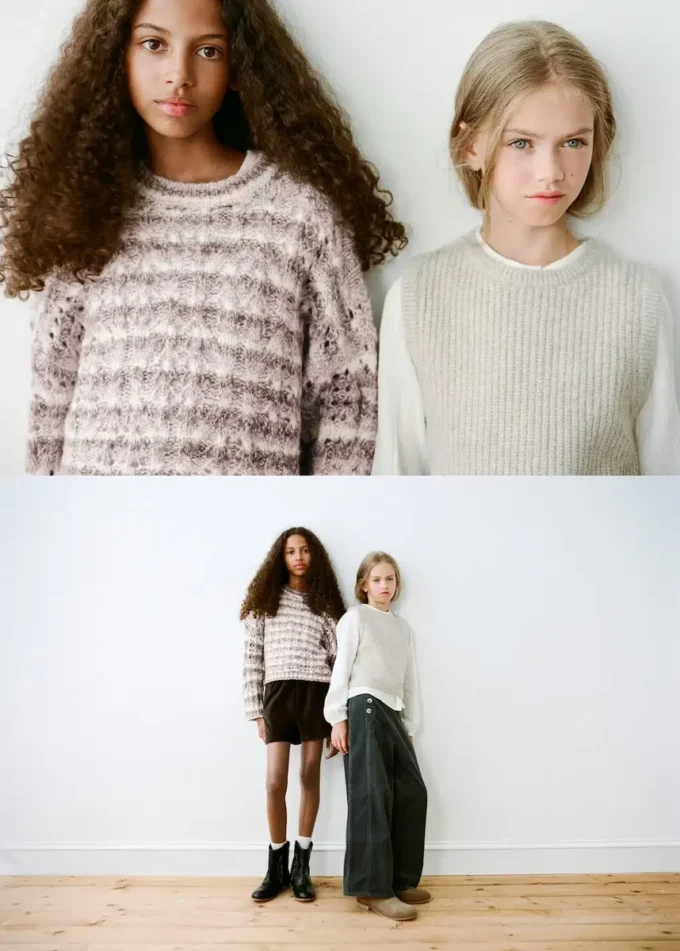 Marmorierter Strickpullover
