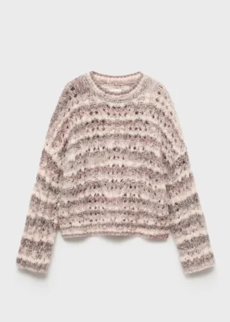 Marmorierter Strickpullover Marmorierter Strickpullover