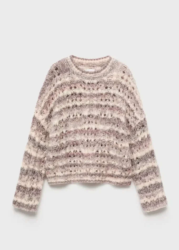 Marmorierter Strickpullover