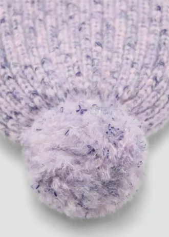 Melierte Bobble-Mütze
