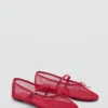 Mesh-Ballerinas mit Schnallenriemen