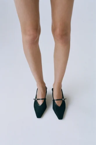 Mesh-Schuhe mit Schnallenverschluss und Stilettoabsatz